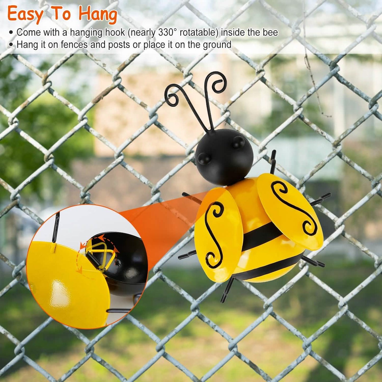 4-Piece: 3D Bumble Bee Ornament Set