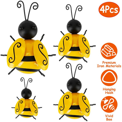 4-Piece: 3D Bumble Bee Ornament Set