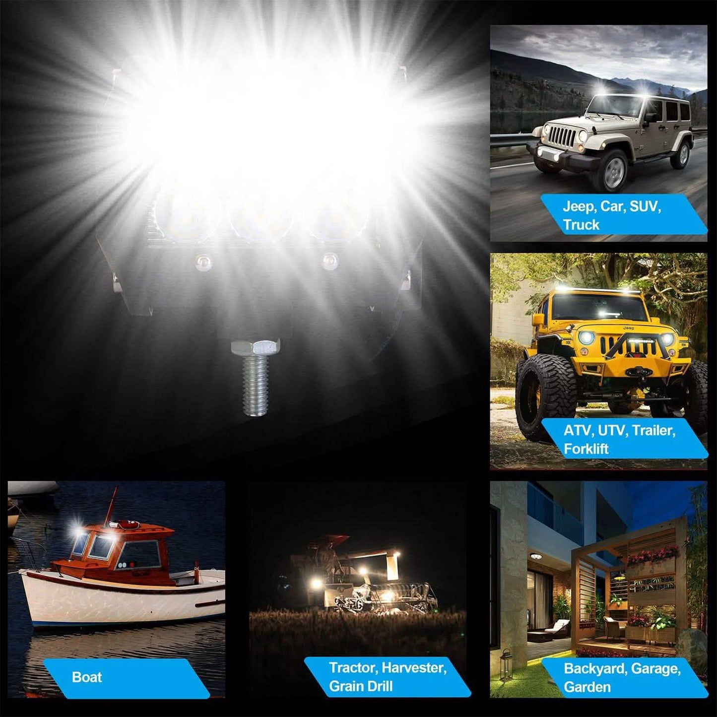 4-Piece: 4” 18W Dual Row LED Spot Light Pod