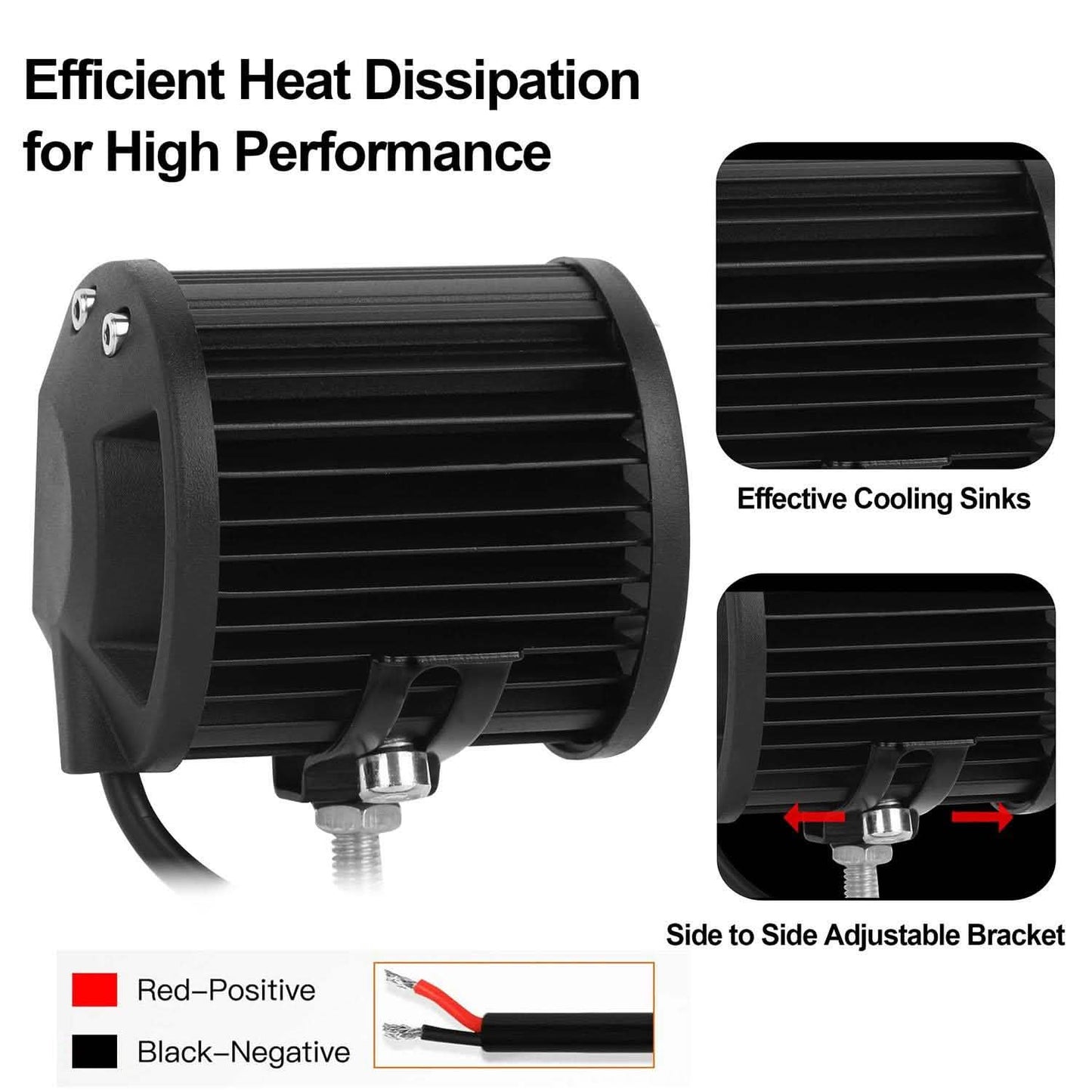 4-Piece: 4” 18W Dual Row LED Spot Light Pod