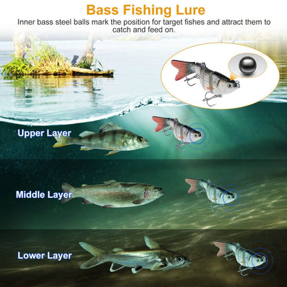 4-Piece: 6 Segment Multi Jointed Lifelike Fish Lures