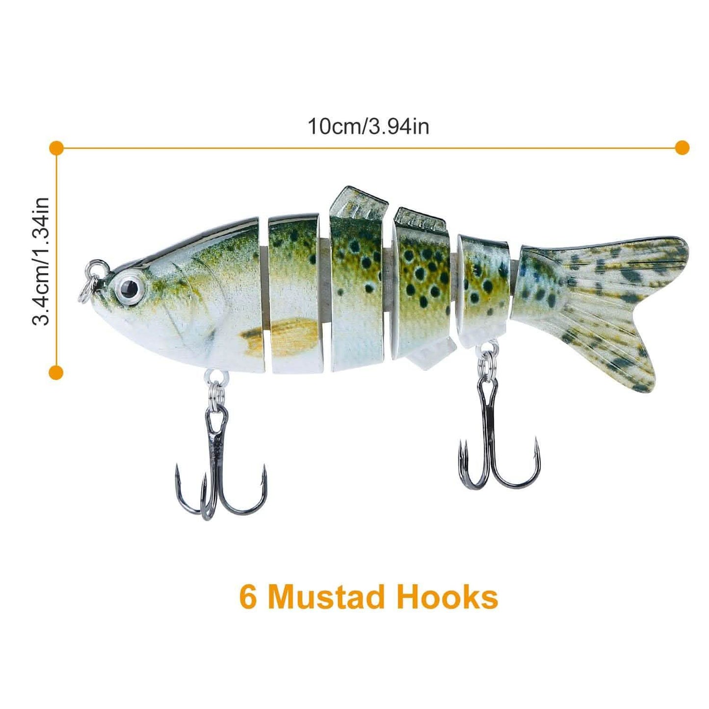 4-Piece: 6 Segment Multi Jointed Lifelike Fish Lures