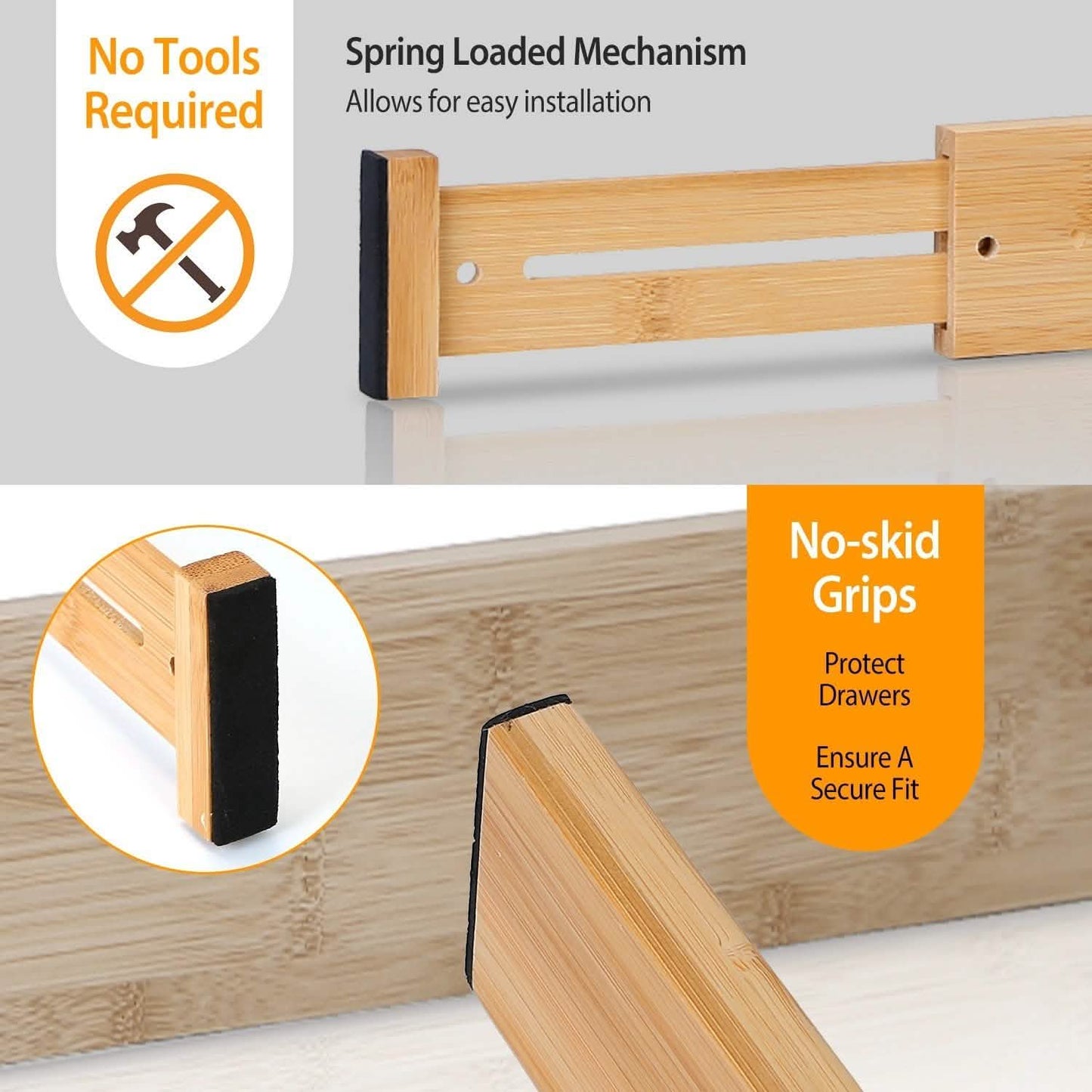 4-Piece: Adjustable Drawer Divider
