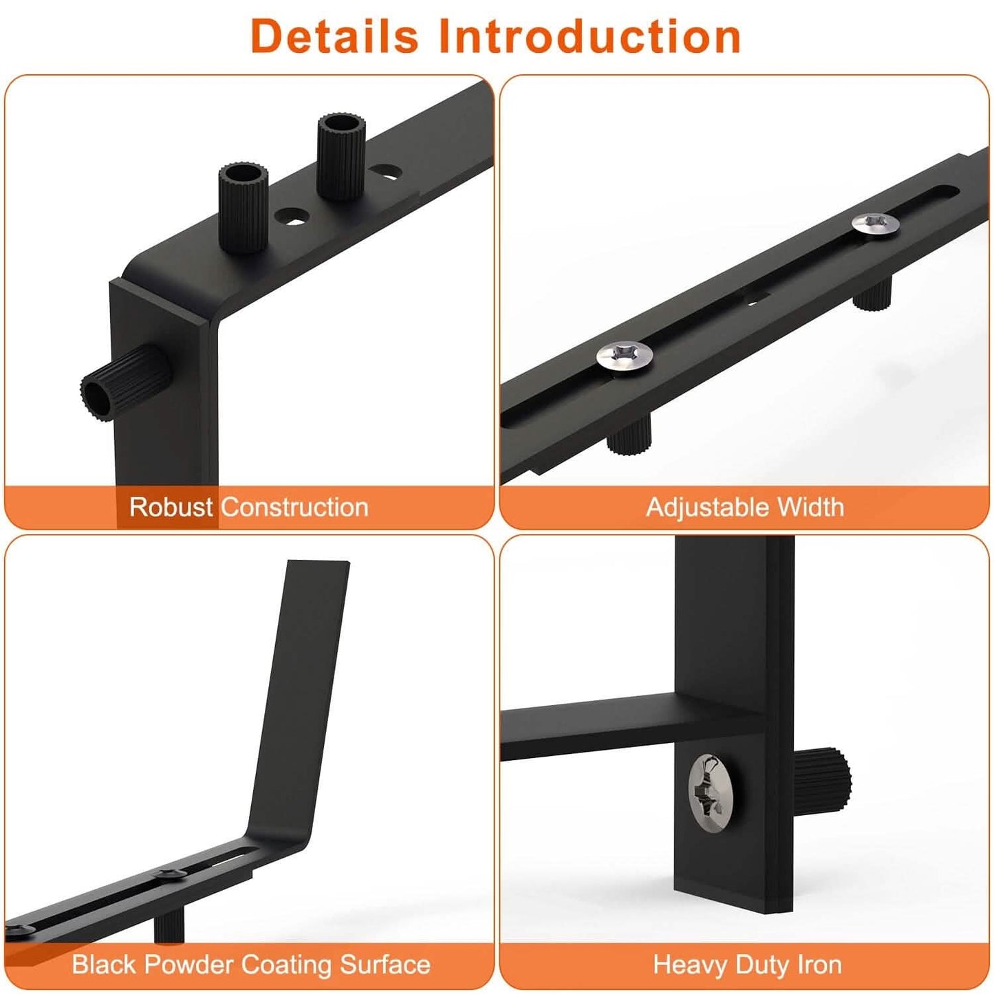 4-Piece: Adjustable Planter Box Brackets