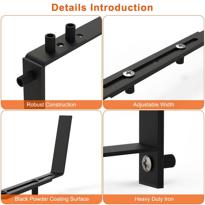 4-Piece: Adjustable Planter Box Brackets