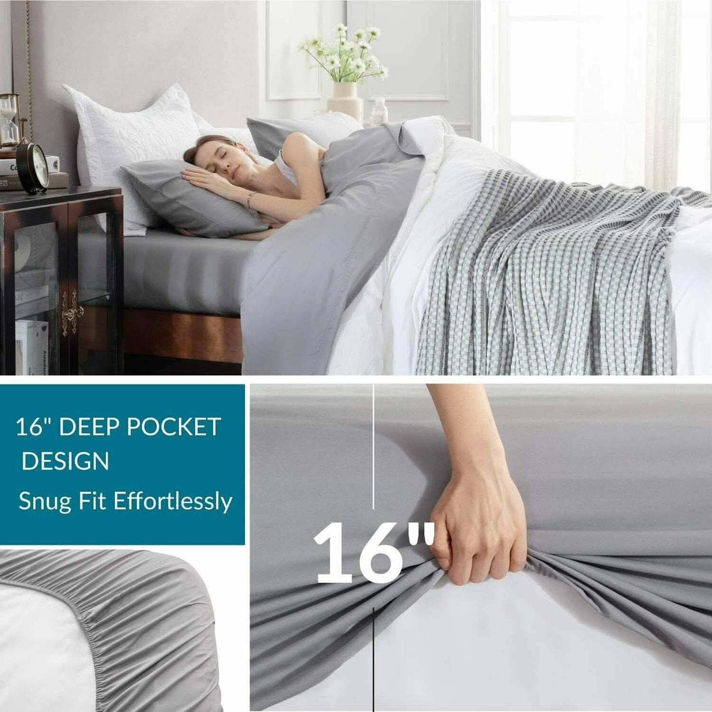 4-Piece: Bibb Home 300tc Bamboo Viscose Sheet Set