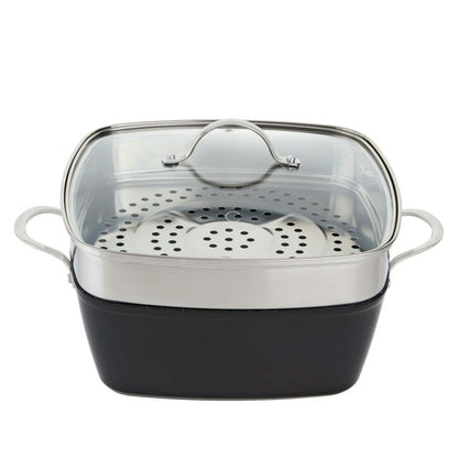 4-Piece: Curtis Stone Dura-Pan Chef Square Saute Set (Refurbished)
