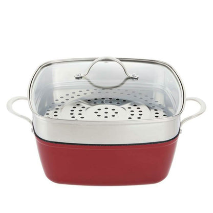 4-Piece: Curtis Stone Dura-Pan Chef Square Saute Set (Refurbished)