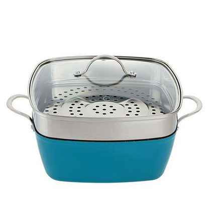 4-Piece: Curtis Stone Dura-Pan Chef Square Saute Set (Refurbished)
