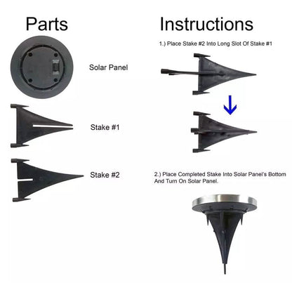 4-Piece: Disk Solar Powered Path Lawn Lights