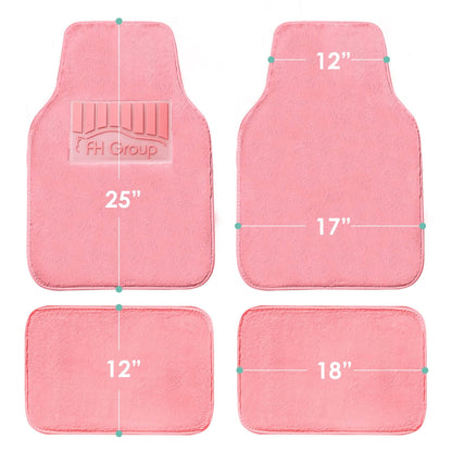 4-Piece: Doe16 Faux Rabbit Fur Non-Slip Floor Mat Set