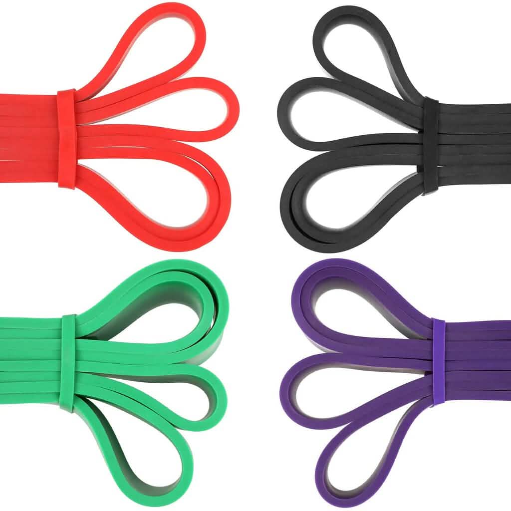 4-Piece: Exercise Bands Latex Resistance elastic Band -Pull Up Assist Bands Fitness