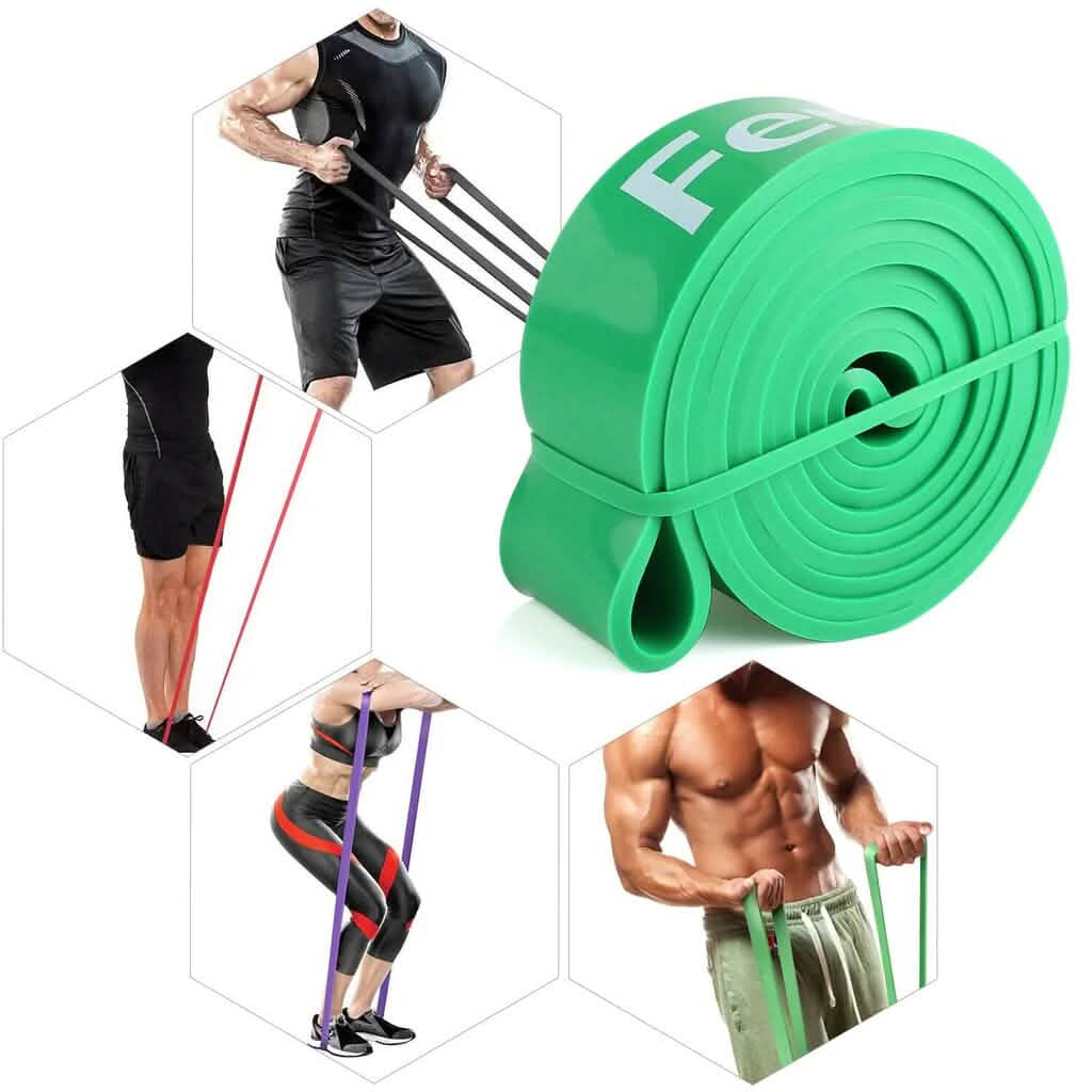 4-Piece: Exercise Bands Latex Resistance elastic Band -Pull Up Assist Bands Fitness