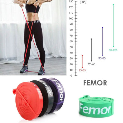 4-Piece: Exercise Bands Latex Resistance elastic Band -Pull Up Assist Bands Fitness