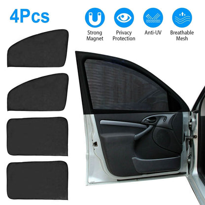 4-Piece: Front Rear Car Window Magnet Covers