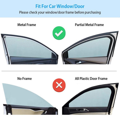 4-Piece: Front Rear Car Window Magnet Covers