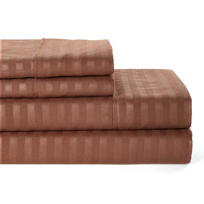 4-Piece: Lux Decor Collection Stripe Sheet Set