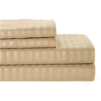 4-Piece: Lux Decor Collection Stripe Sheet Set