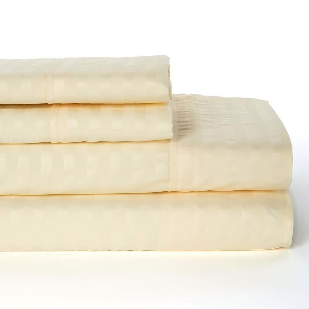 4-Piece: Lux Decor Collection Stripe Sheet Set
