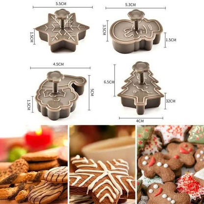 4-Piece: Plastic Cookie Baking Moulds