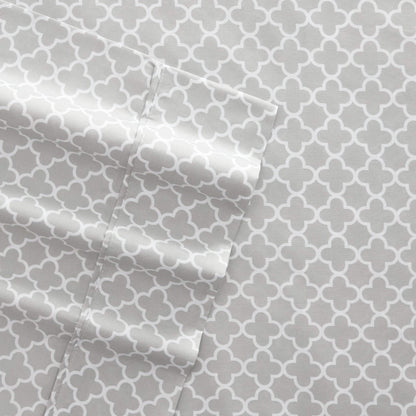 4-Piece: Quatrefoil Patterned Sheet Set