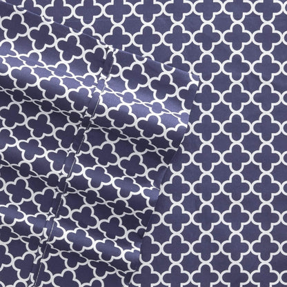4-Piece: Quatrefoil Patterned Sheet Set
