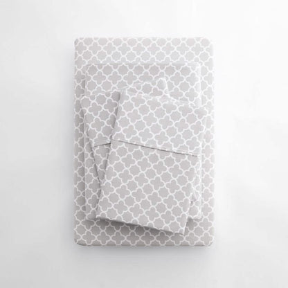 4-Piece: Quatrefoil Patterned Sheet Set