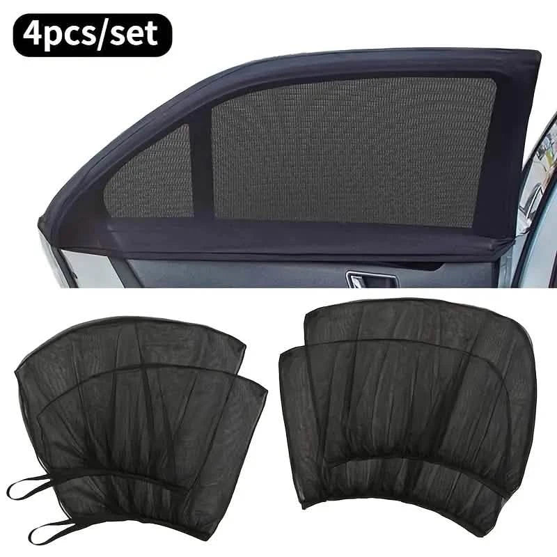 4-Piece Set: Car Window Shades For Front And Back Window