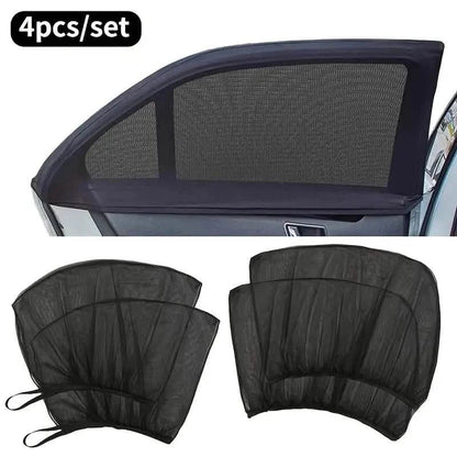4-Piece Set: Car Window Shades For Front And Back Window