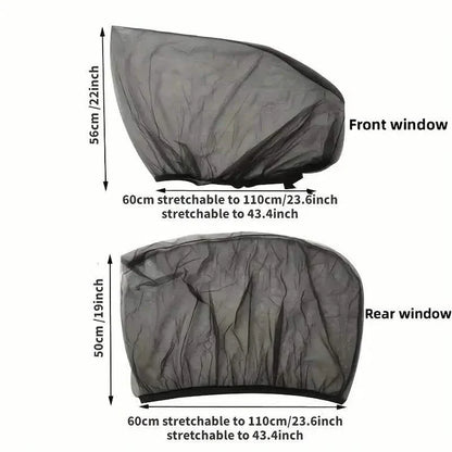 4-Piece Set: Car Window Shades For Front And Back Window