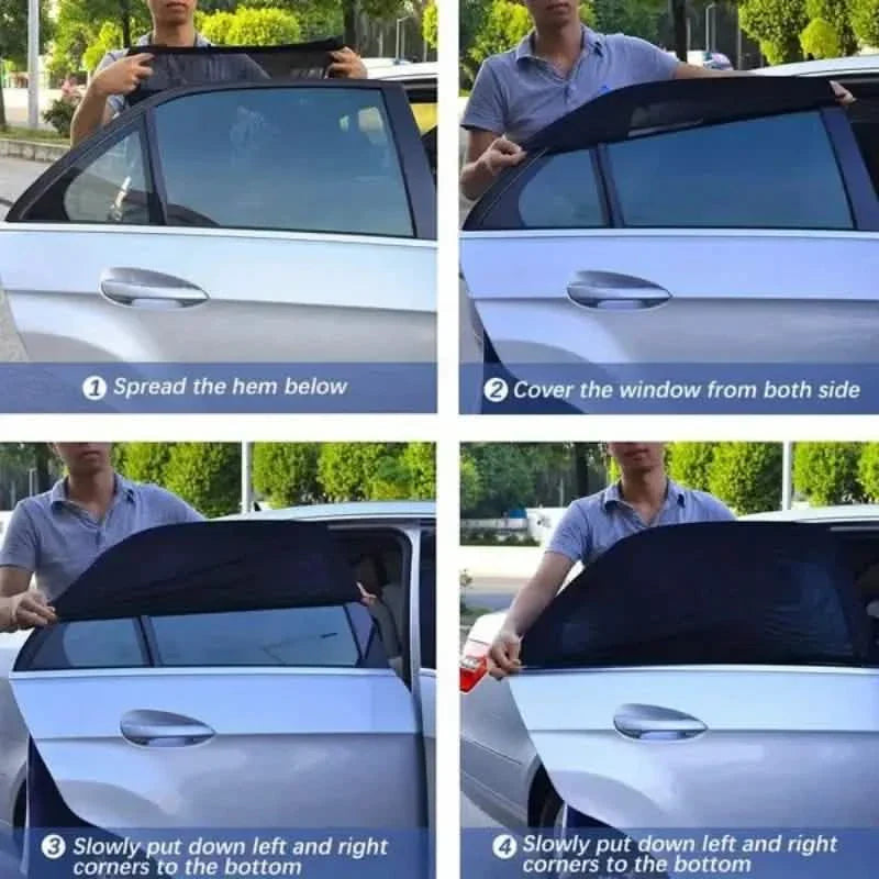 4-Piece Set: Car Window Shades For Front And Back Window
