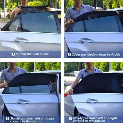 4-Piece Set: Car Window Shades For Front And Back Window
