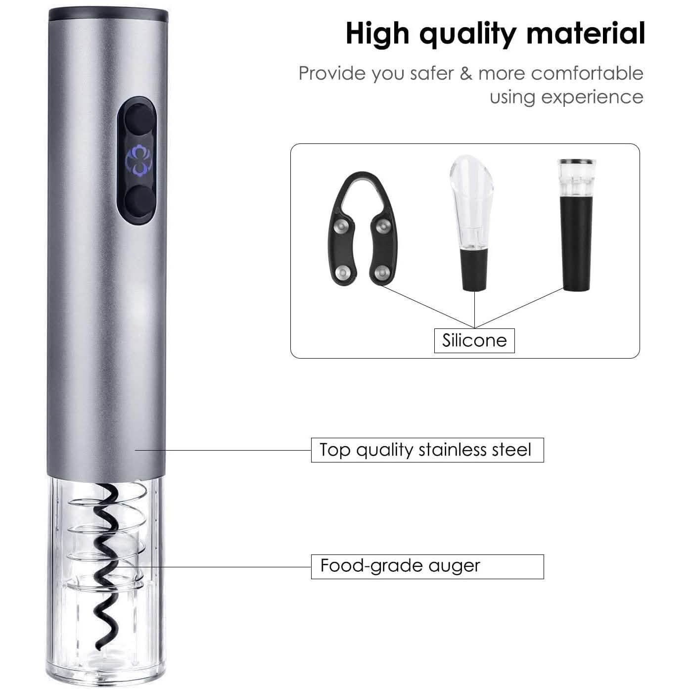 4-Piece Set: Electric Wine Bottle Opener