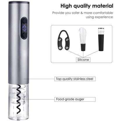 4-Piece Set: Electric Wine Bottle Opener