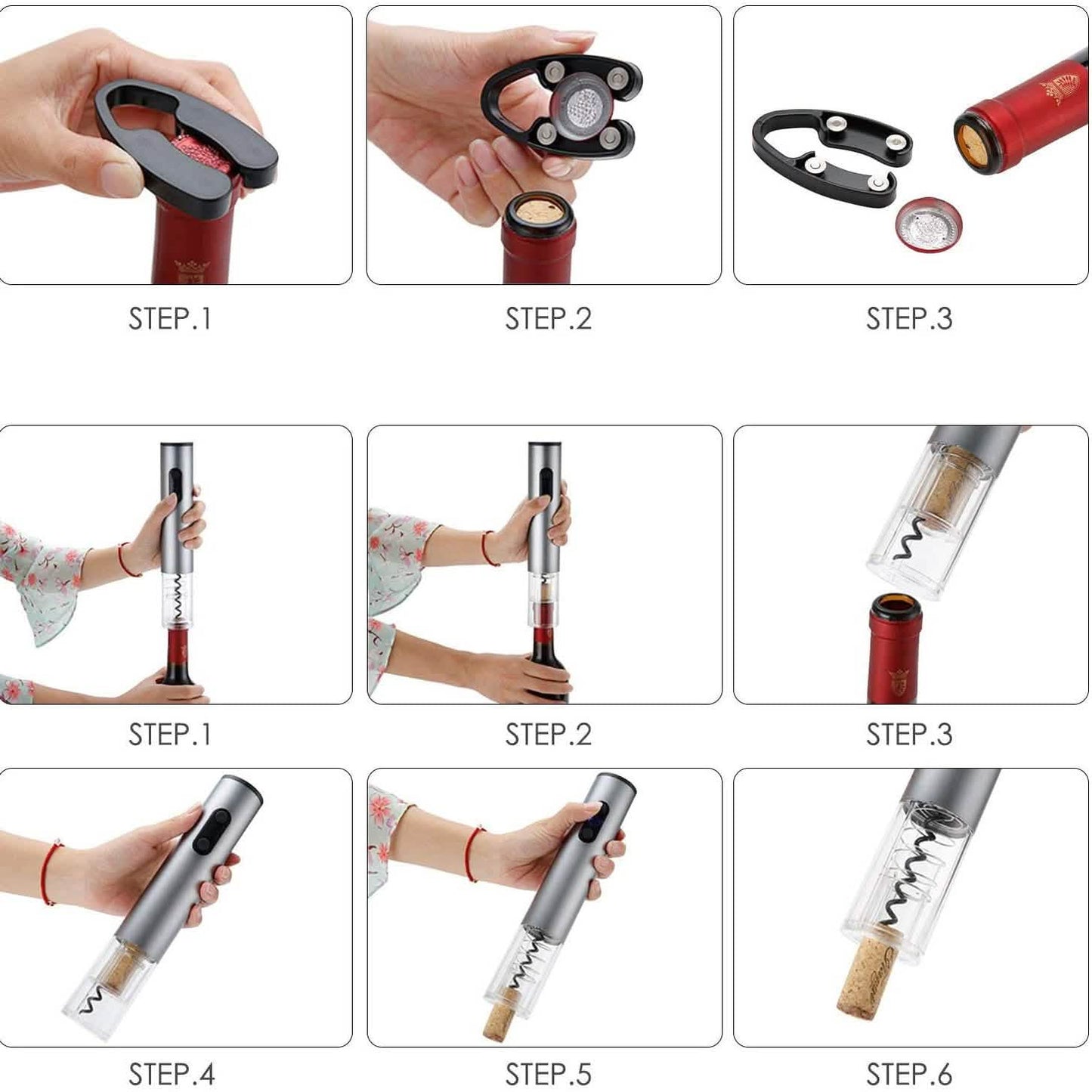 4-Piece Set: Electric Wine Bottle Opener