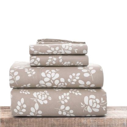 4-Piece Set: Floral Sheets Set Hypoallergenic Microfiber Ultra Soft Bed Sheets
