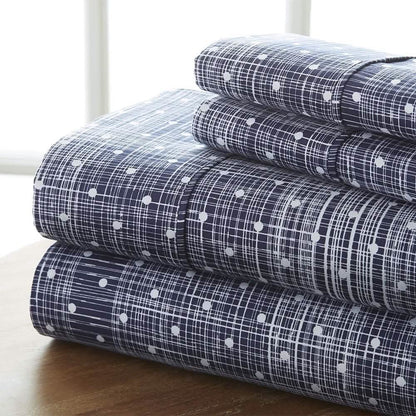 4-Piece Set: Polkadot Patterned Sheet Set