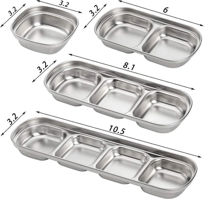 4-Piece Set: Stainless Steel Sauce Dish