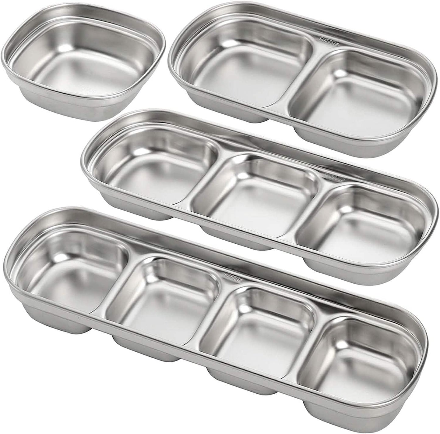 4-Piece Set: Stainless Steel Sauce Dish