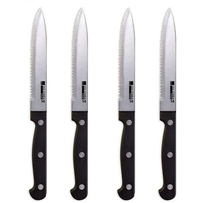 4-Piece Set: Steak Knife Set Stainless-Steel Serrated Blades