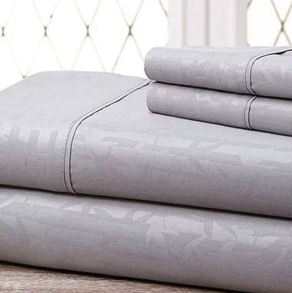 4-Piece Set: Super-Soft 1600 Series Bamboo Embossed Bed Sheet