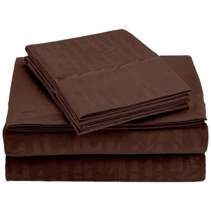 4-Piece Set: Super-Soft 1600 Series Bamboo Embossed Bed Sheet