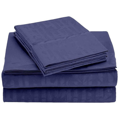 4-Piece Set: Super-Soft 1600 Series Bamboo Embossed Bed Sheet