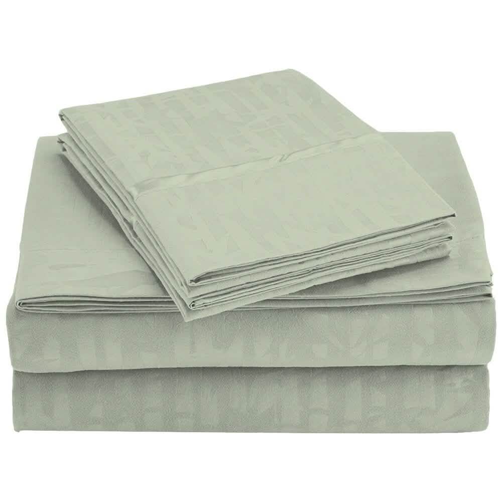 4-Piece Set: Super-Soft 1600 Series Bamboo Embossed Bed Sheet