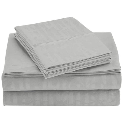 4-Piece Set: Super-Soft 1600 Series Bamboo Embossed Bed Sheet