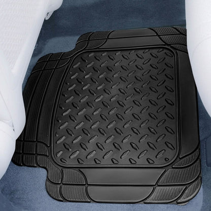 4-Piece Set: Trimmable ClimaProof™ Non-Slip Rubber Floor Mats With Footprint Design