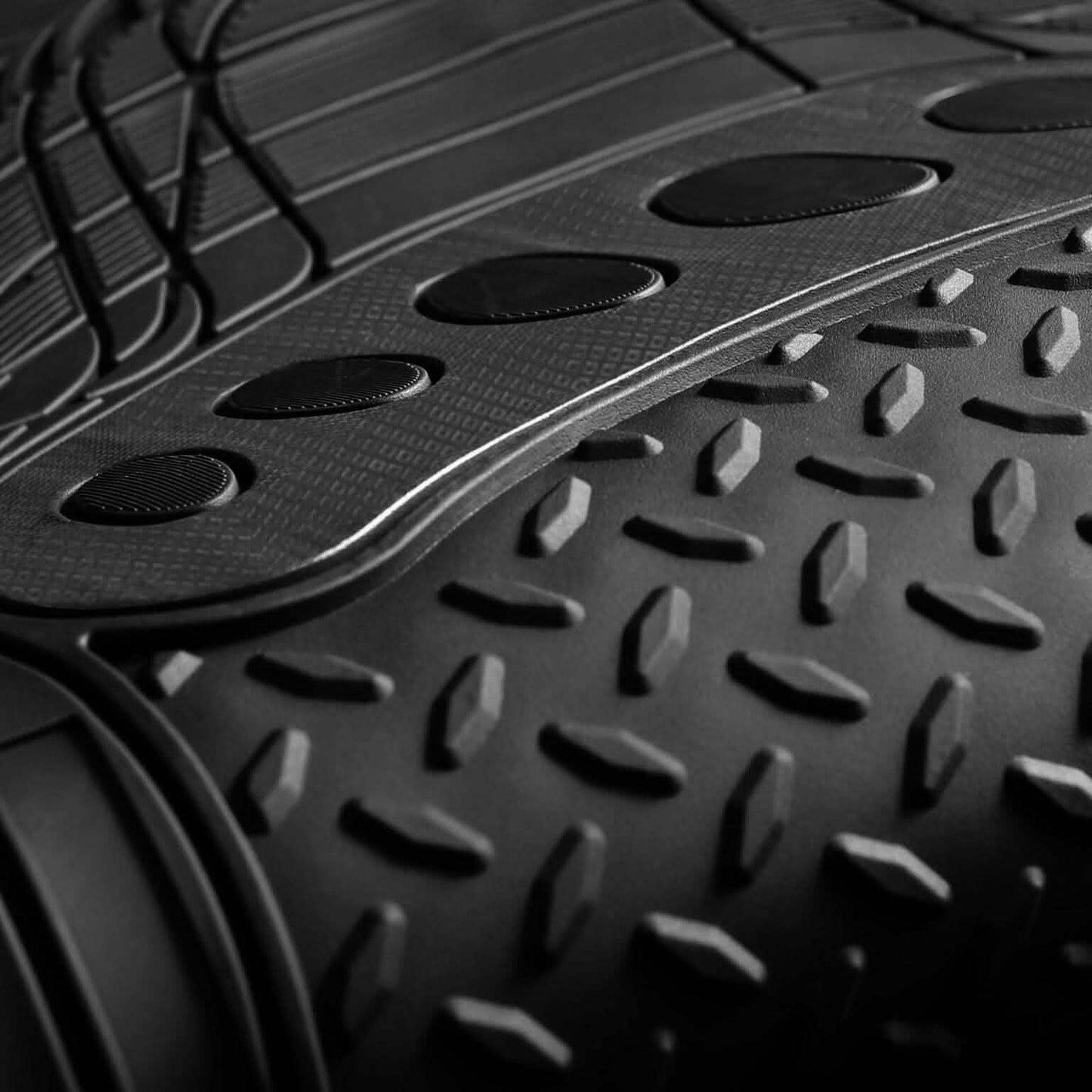 4-Piece Set: Trimmable ClimaProof™ Non-Slip Rubber Floor Mats With Footprint Design