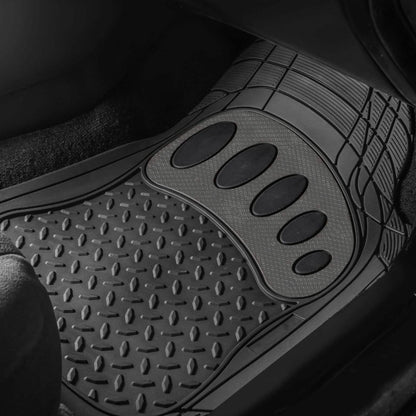 4-Piece Set: Trimmable ClimaProof™ Non-Slip Rubber Floor Mats With Footprint Design