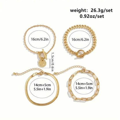 4-Piece Set: Women's Simple Fashion Bracelets