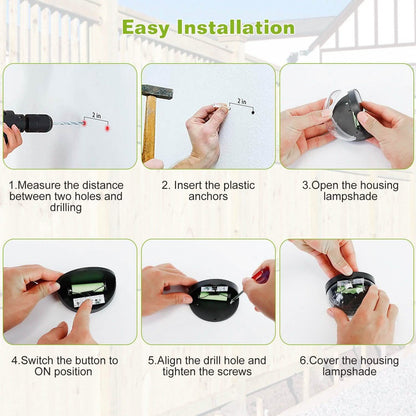 4-Piece: Solar Fence Outdoor Lights